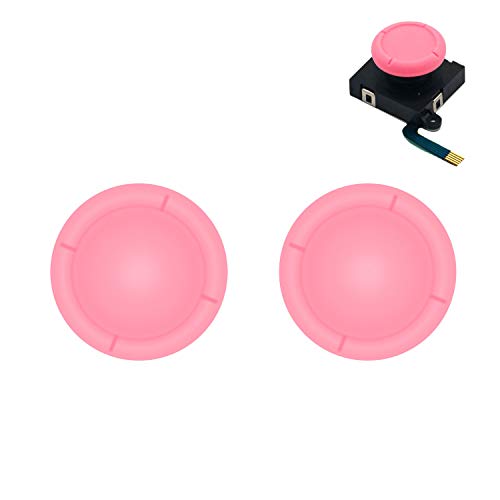 BRHE Replacement Thumb Grip Caps for Nintendo Switch & Switch Lite - 3D Analog Stick Silicone Rubber Joystick Cover Set (Light Pink) - Improve Grip & Comfort for Gaming, Perfect for Long Play Sessions