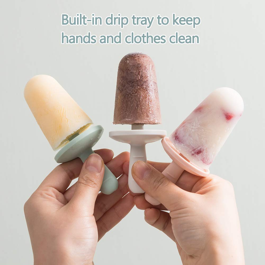Best Silicone Popsicle Molds Set of 4 - Reusable DIY Ice Cream Makers for Easy Release Homemade Treats (Pink) - Perfect for Summer Snacks, Kids Parties & Healthy Frozen Desserts