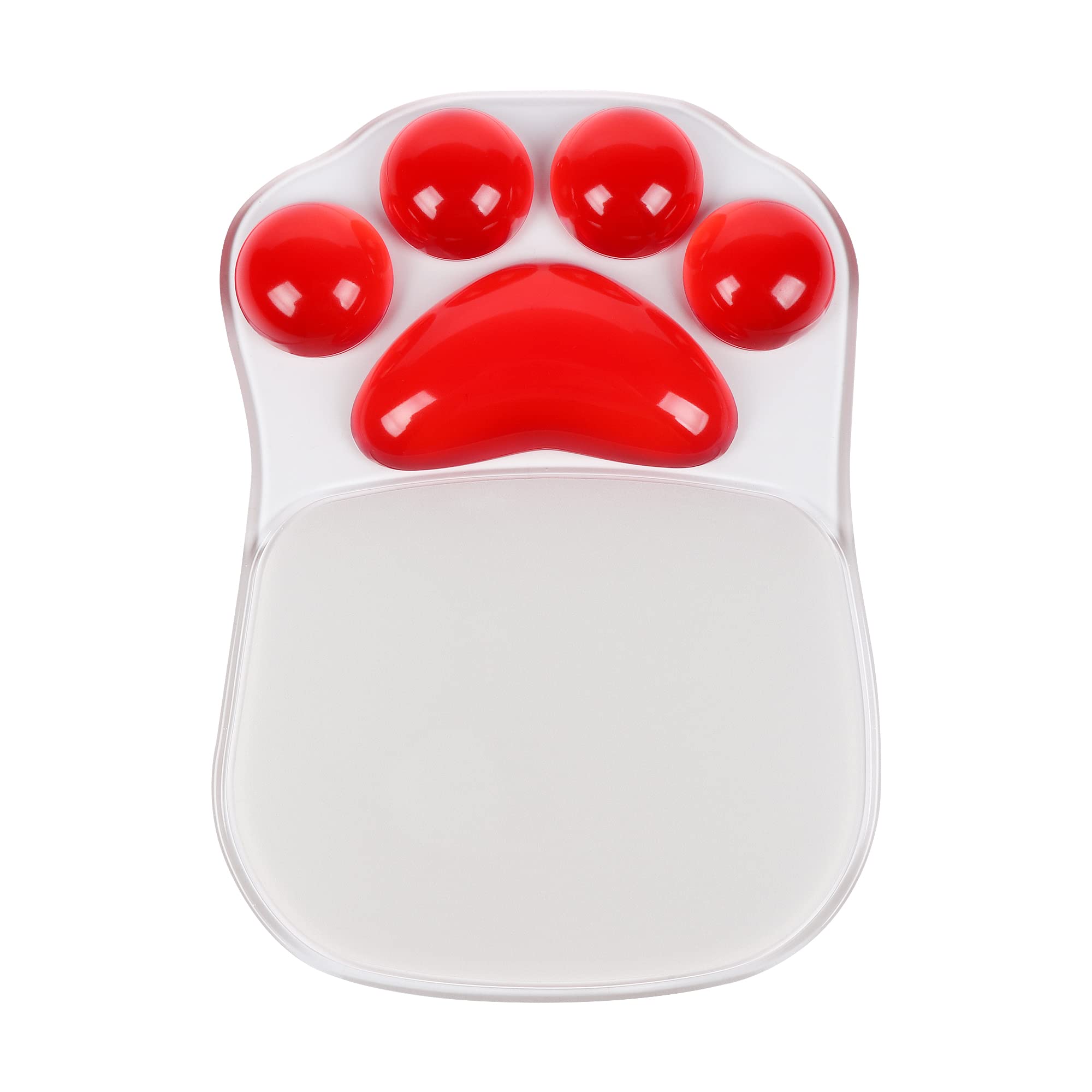 Cute Small Cat Claw Wrist Rest Mouse Pad - Silicone Gel Crystal Transparent Comfort Soft Ergonomic Desk Wrist Support - Anti-Slip Mouse Mat for Home Office Gaming (Perfect for Work, Study & PC Gaming Sessions)