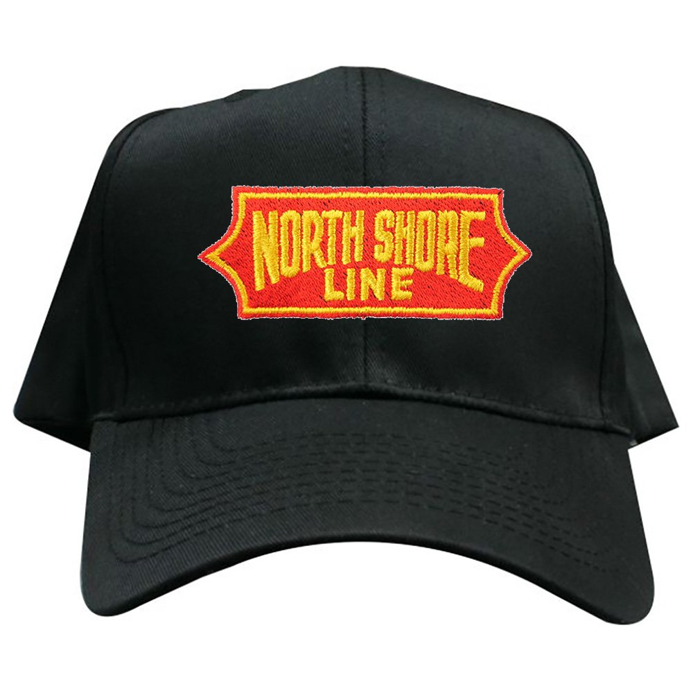 Chicago North Shore & Milwaukee Railroad Embroidered Baseball Cap - Vintage Train Enthusiast Hat [hat114] in Black for Collectors & Railroad Fans