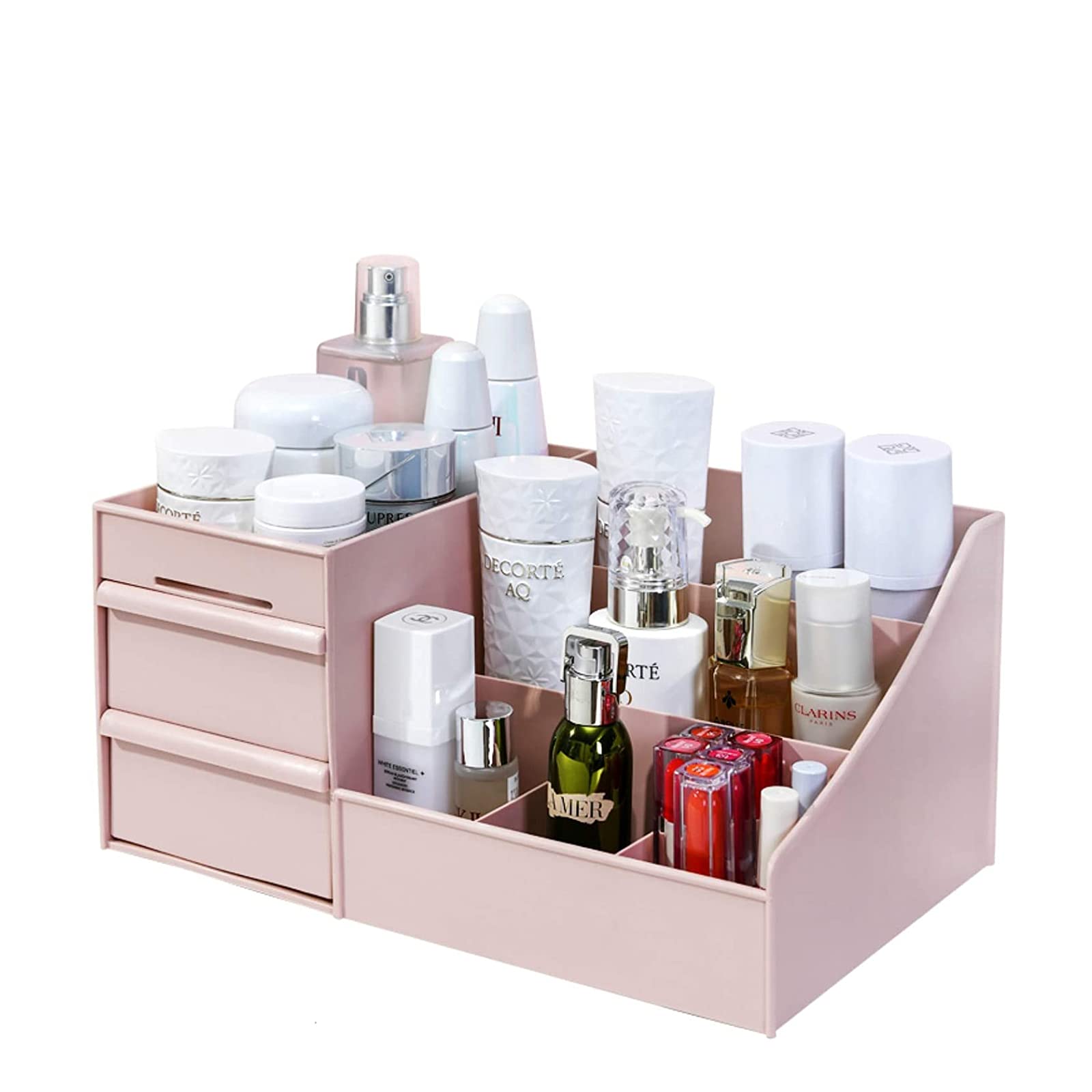 Vanity Makeup Organizer with Drawers - Countertop Cosmetic Storage for Lipstick, Brushes, Eyeshadow & Jewelry | Bathroom & Bedroom Beauty Organizer for Skincare, Nail Polish & Accessories