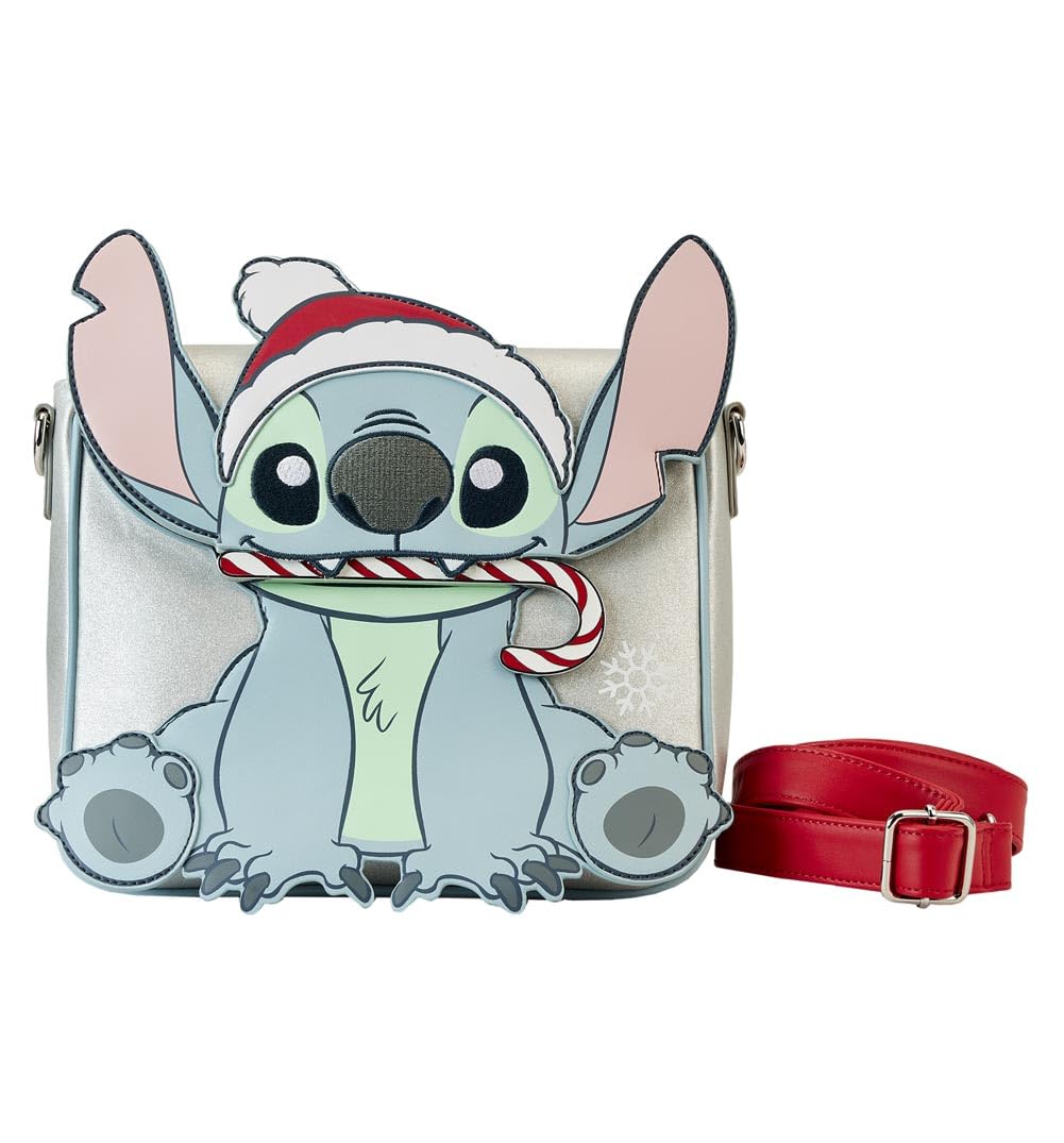 Disney Stitch Holiday Crossbody Bag - Cute Loungefly Mini Backpack for Women & Girls | Perfect for Christmas Gifts, Cosplay, and Disney Park Visits