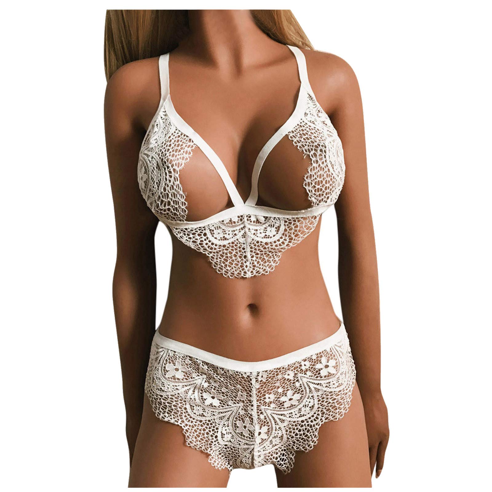 Sexy Lace Lingerie Set for Women - Lace Teddy Babydoll & G-String Panty Set | Romantic Sleepwear, Valentine's Gift, Bridal Nightwear, Boudoir Photoshoot
