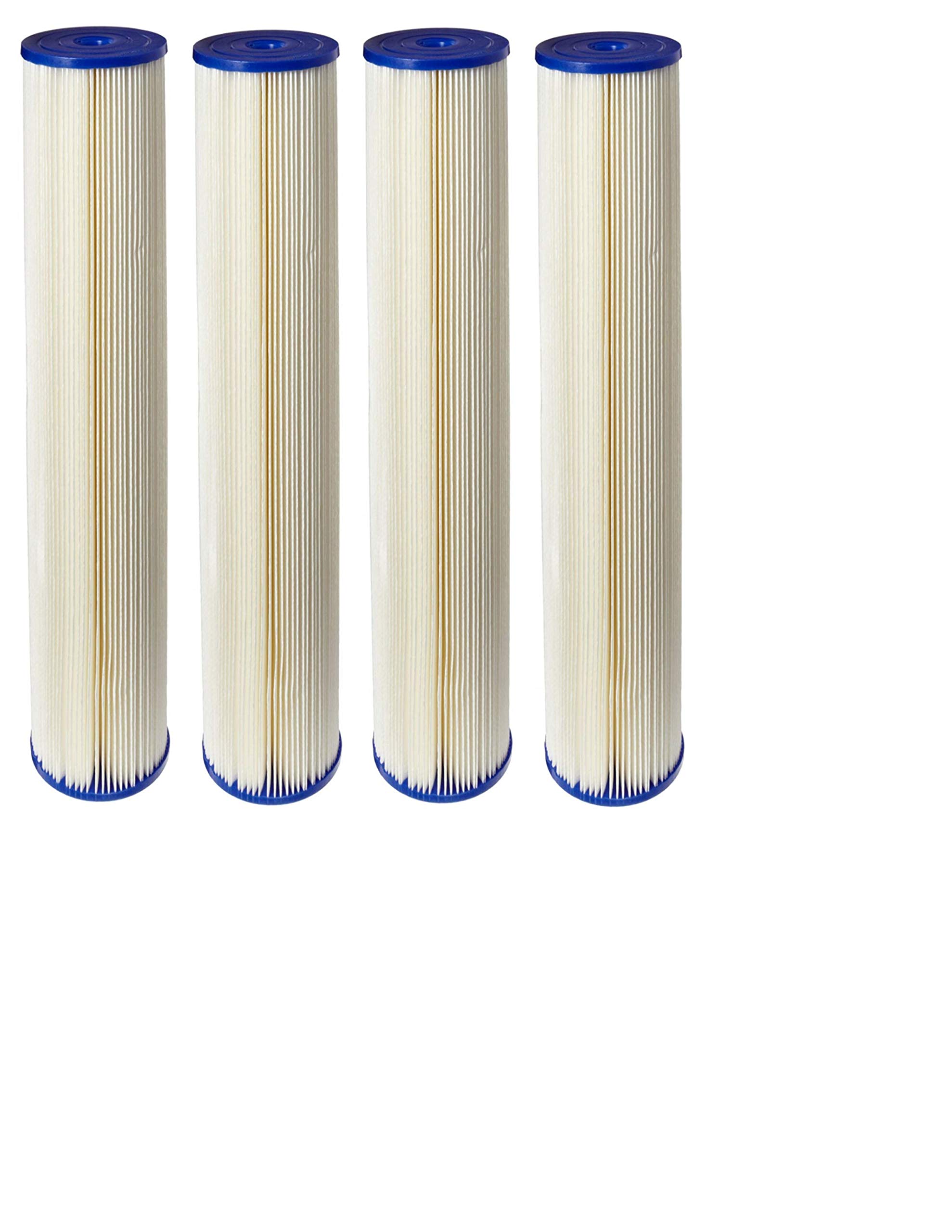 5 Micron Pleated Sediment Water Filter Cartridge 4 Pack - High Efficiency Filtration for Drinking Water, Refrigerators & Under Sink Systems | Removes Dirt, Rust & Sand