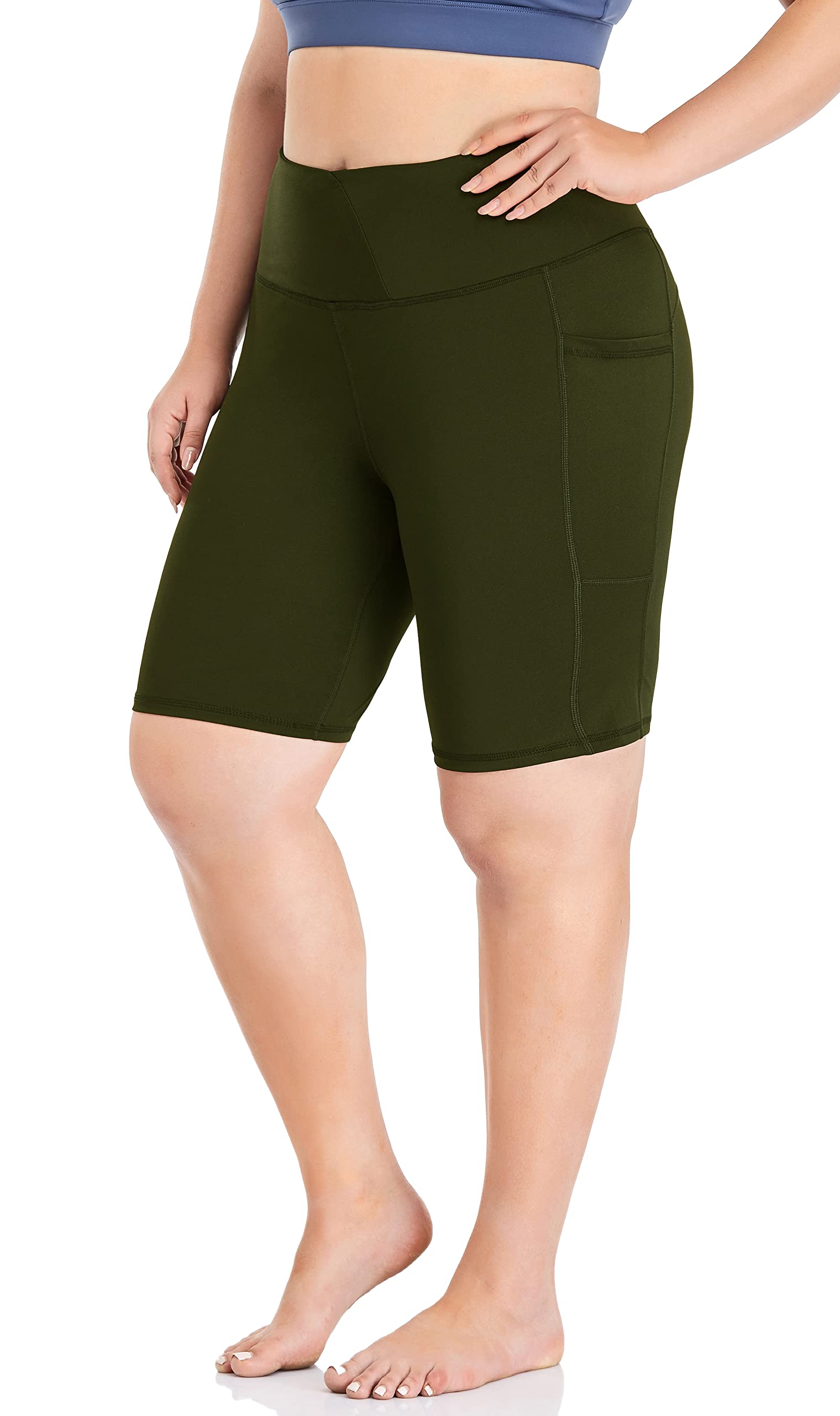 ZERDOCEAN Women's Plus Size High Waist Biker Shorts - 8