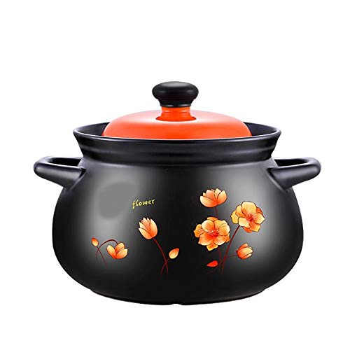 Ceramic Non-Stick Casserole Pan with Lid - Healthy Slow Cooker Stew Pot, Stovetop Safe Clay Pot for Soups, Hot Pot & Braising | Perfect for Family Dinners, Meal Prep & Cozy Winter Cooking