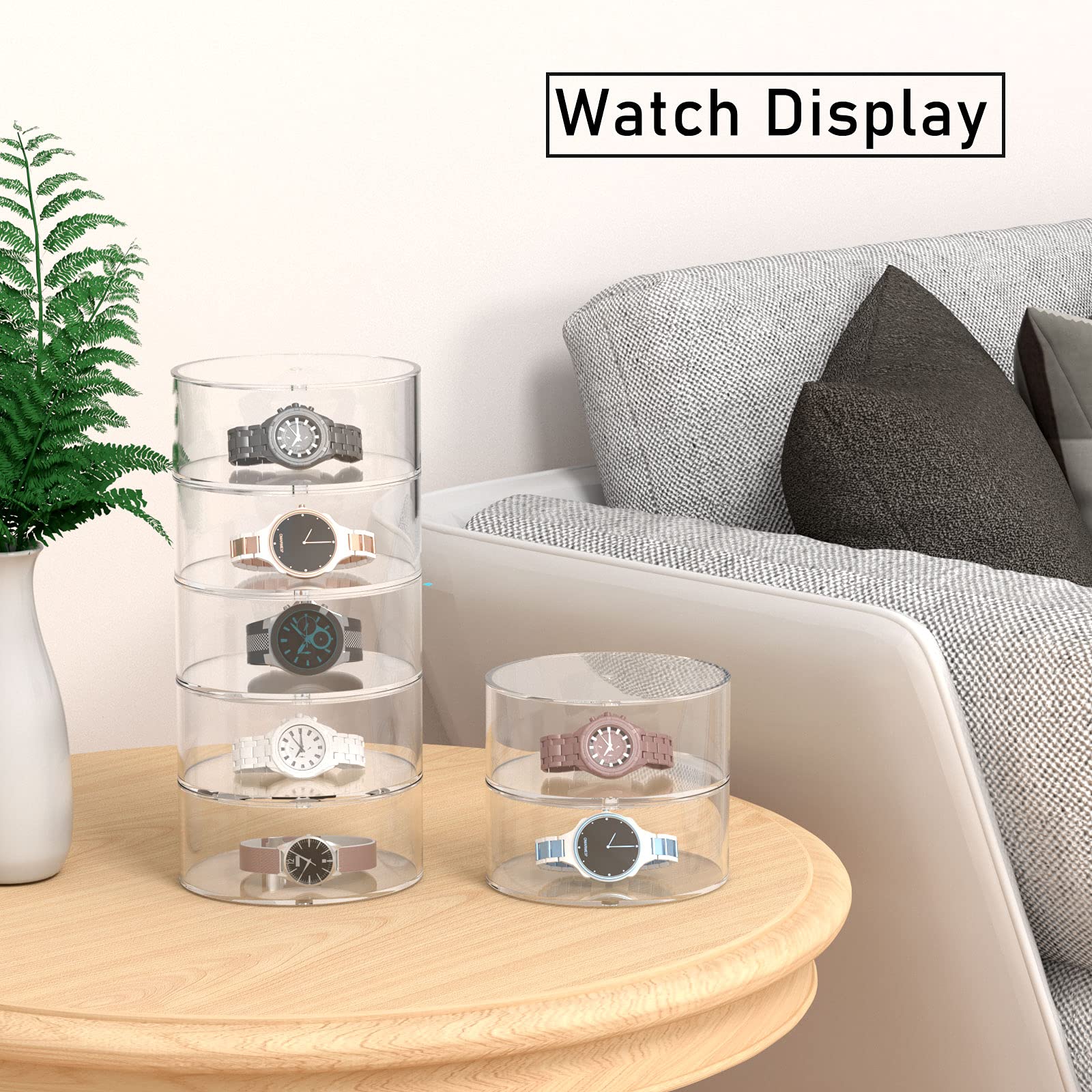 FEMELI Acrylic Belt Organizer - 4-Tier Watch & Accessory Storage Display Case | Perfect for Jewelry, Watches & Small Item Organization
