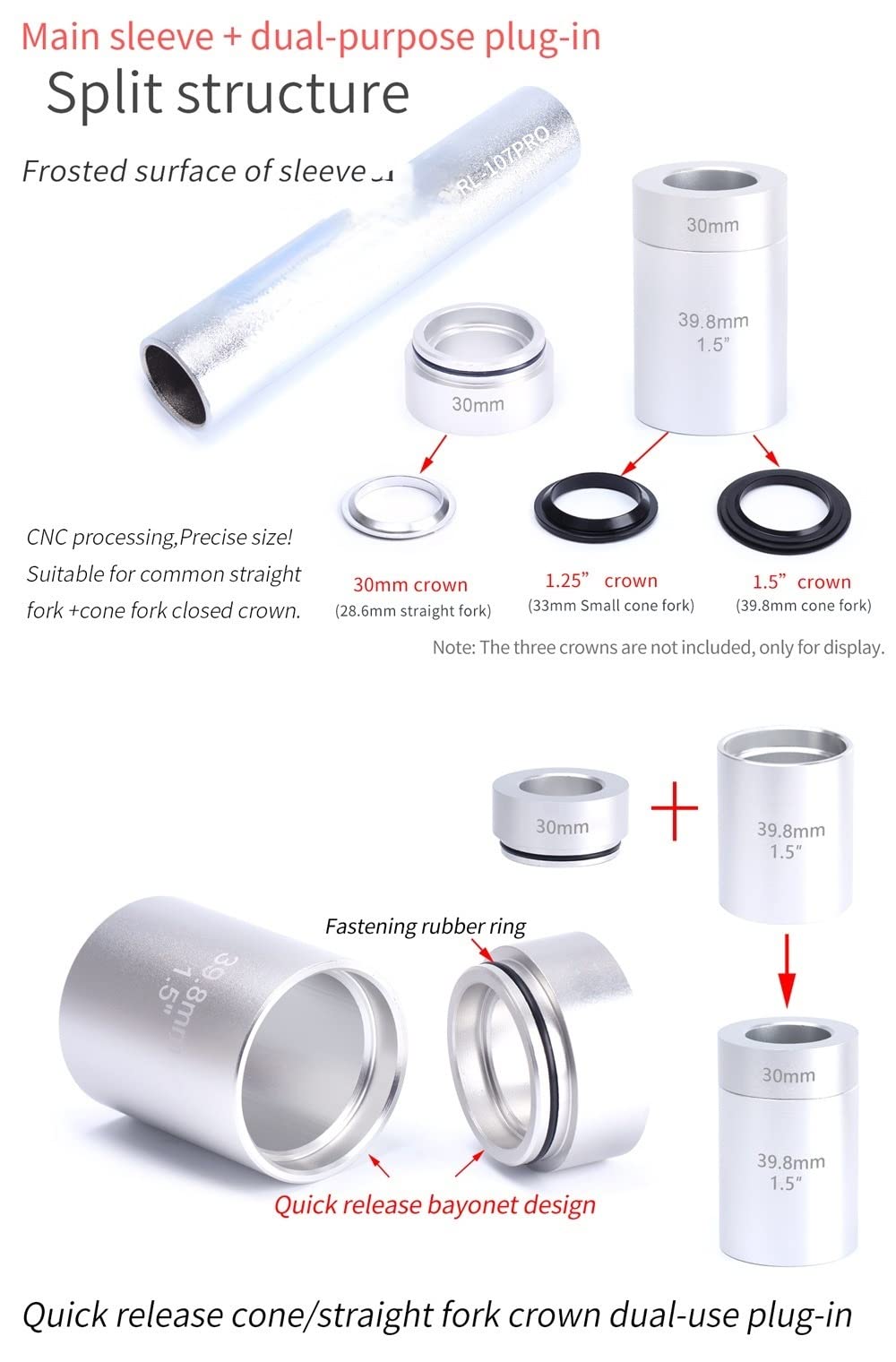 YINGJUN Mountain Bike Fork Installation Tool - Headset Bottom Washer & Crown Race Setting Tool for 28.6mm, 1.5