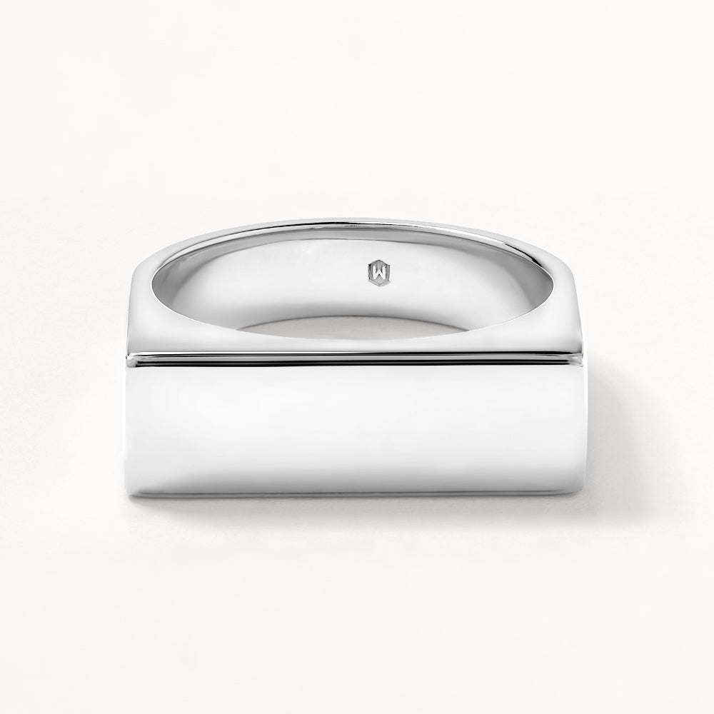 Custom Engraved Silver Square Signet Ring for Men & Women - Perfect for Weddings, Gifts, and Personalized Jewelry
