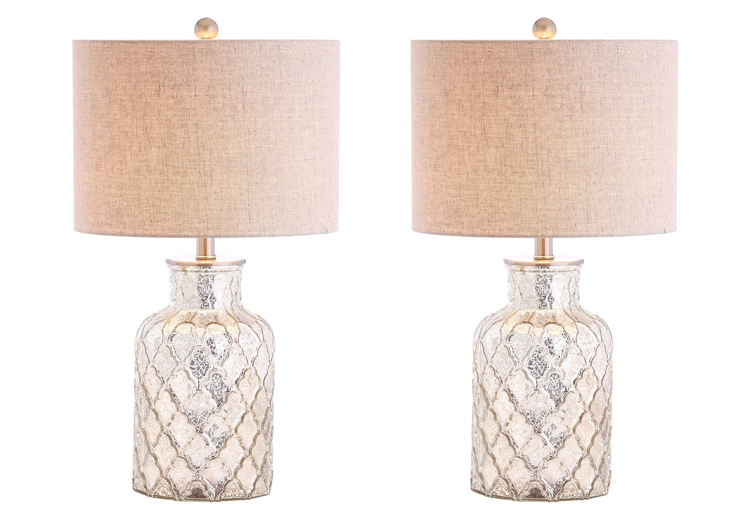 JONATHAN Y JYL1075A-SET2 Set of 2 Modern LED Glass Table Lamps - 24.5