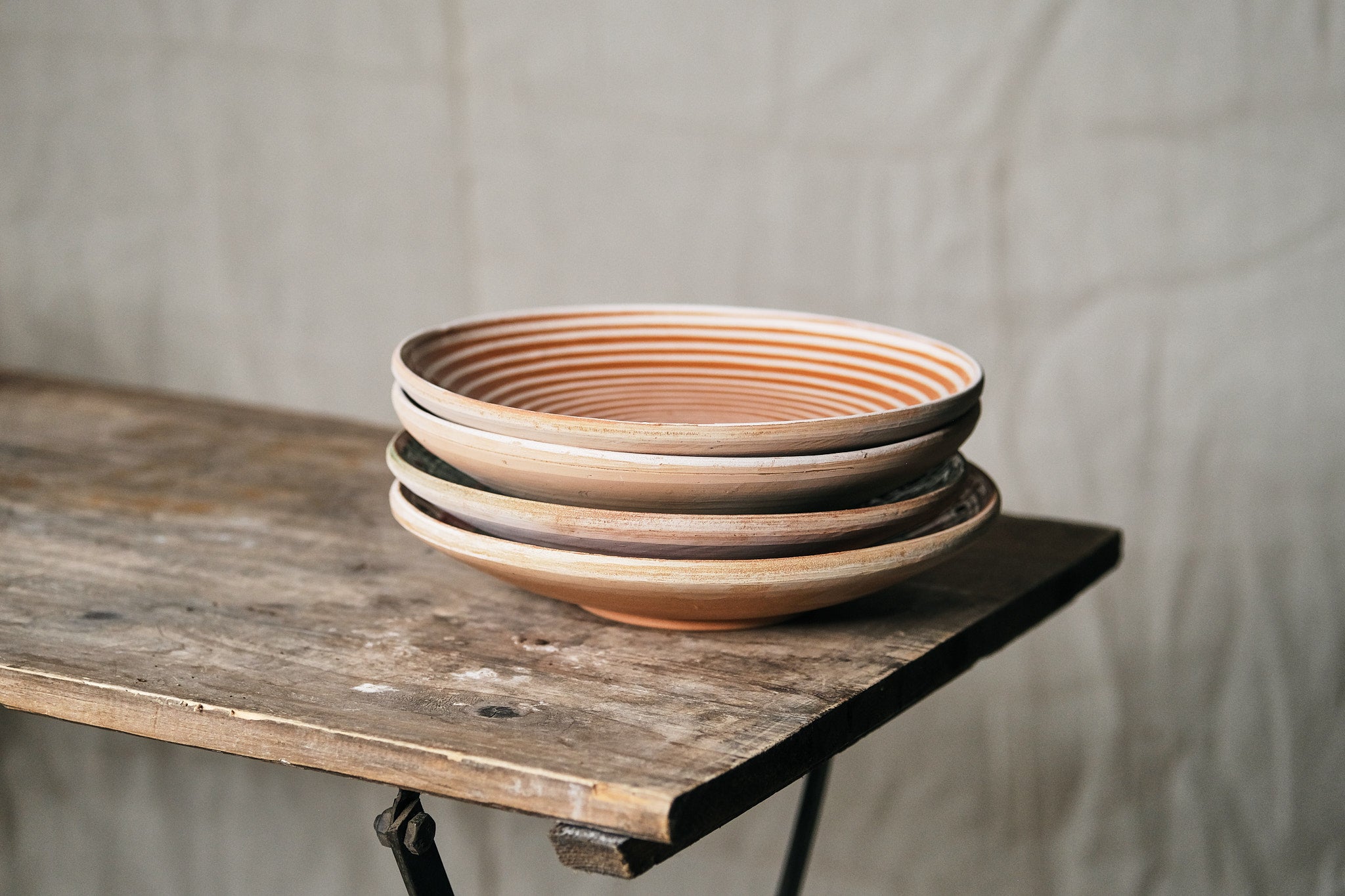 Handmade Peach & Green Ceramic Serving Plate - Perfect for Dinner Parties, Appetizers, and Home Decor