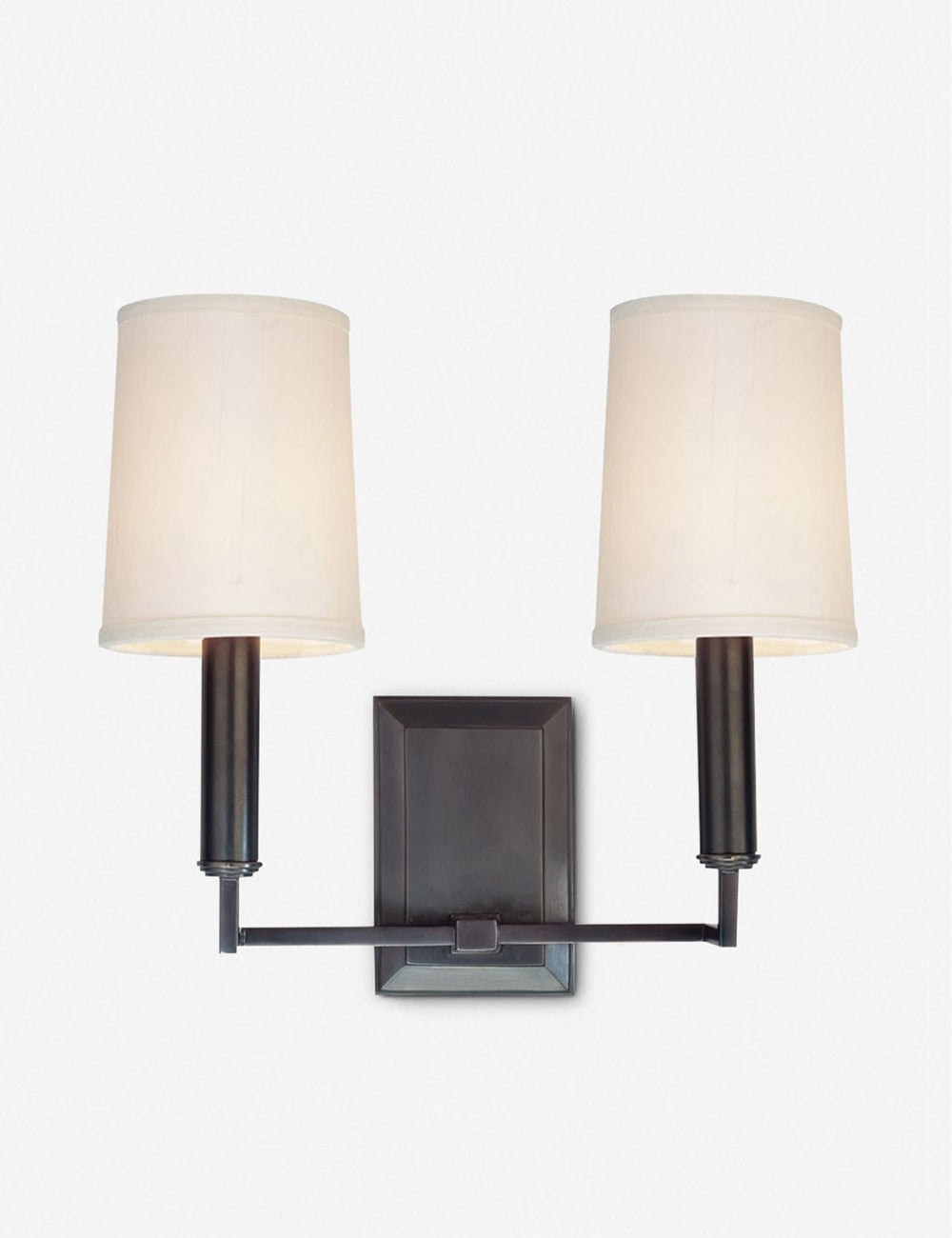 Charlie Double Sconce Wall Light - Modern Brass Wall Sconces for Living Room & Bedroom - Elegant Plug-in Wall Lamp for Home Decor