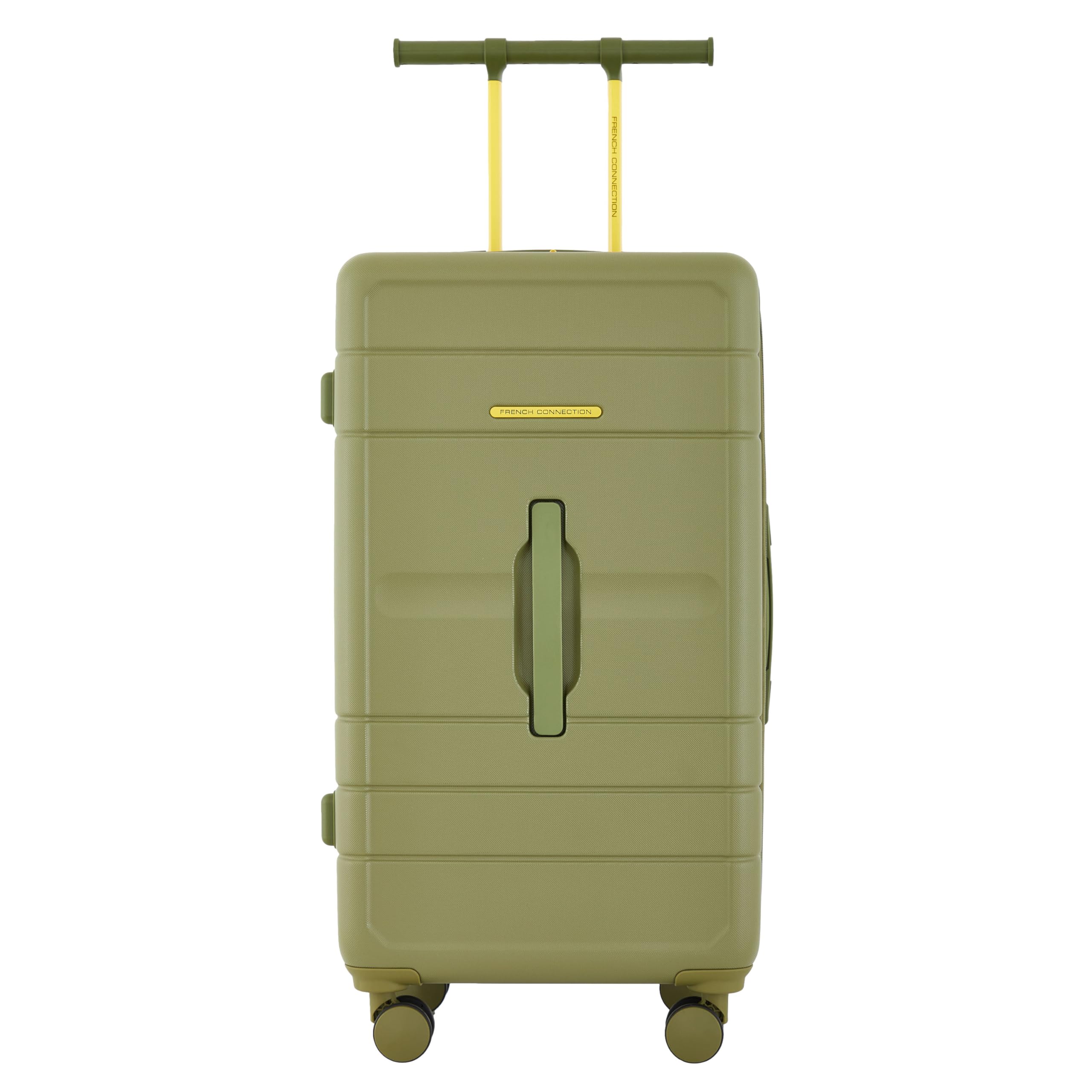 French Connection 2-Piece Trunk Luggage Set in Sage Green - Lightweight Spinner Suitcase for Travel, Vacation & Business Trips