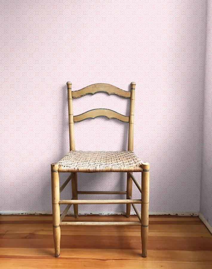 Dot Dot Wallpaper by Wallshoppe in Ballet Slipper Pink - Peel and Stick Removable Wallpaper for Nursery, Bedroom, or Home Office Decor