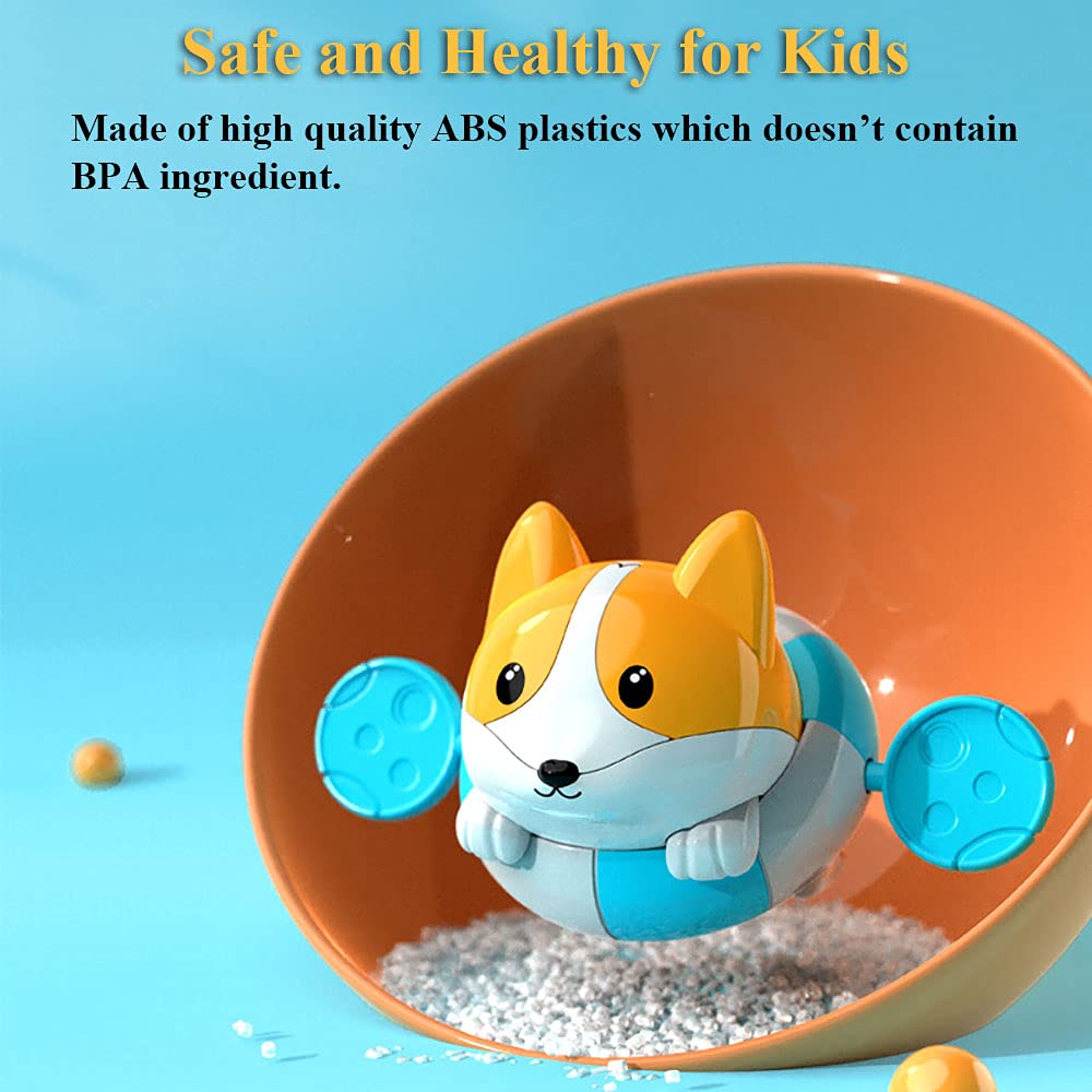 Wind-Up Swimming Corgi Bath Toy - Pull & Go Floating Puppy with String, Rowing Water Toy for Kids (Blue) | Fun Bathtime Play for Boys & Girls Age 9+