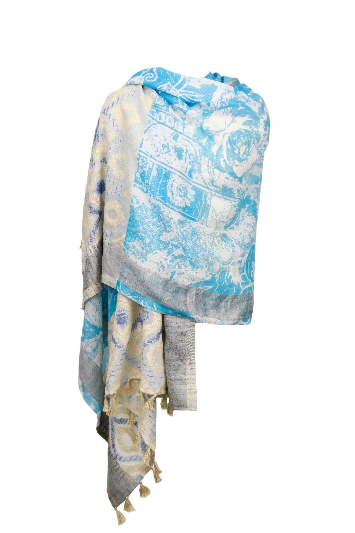 Stylish Misty Mixed Bordered Scarf - Soft Winter Fashion Accessory for Women - Perfect for Cold Weather, Office Wear & Holiday Outfits