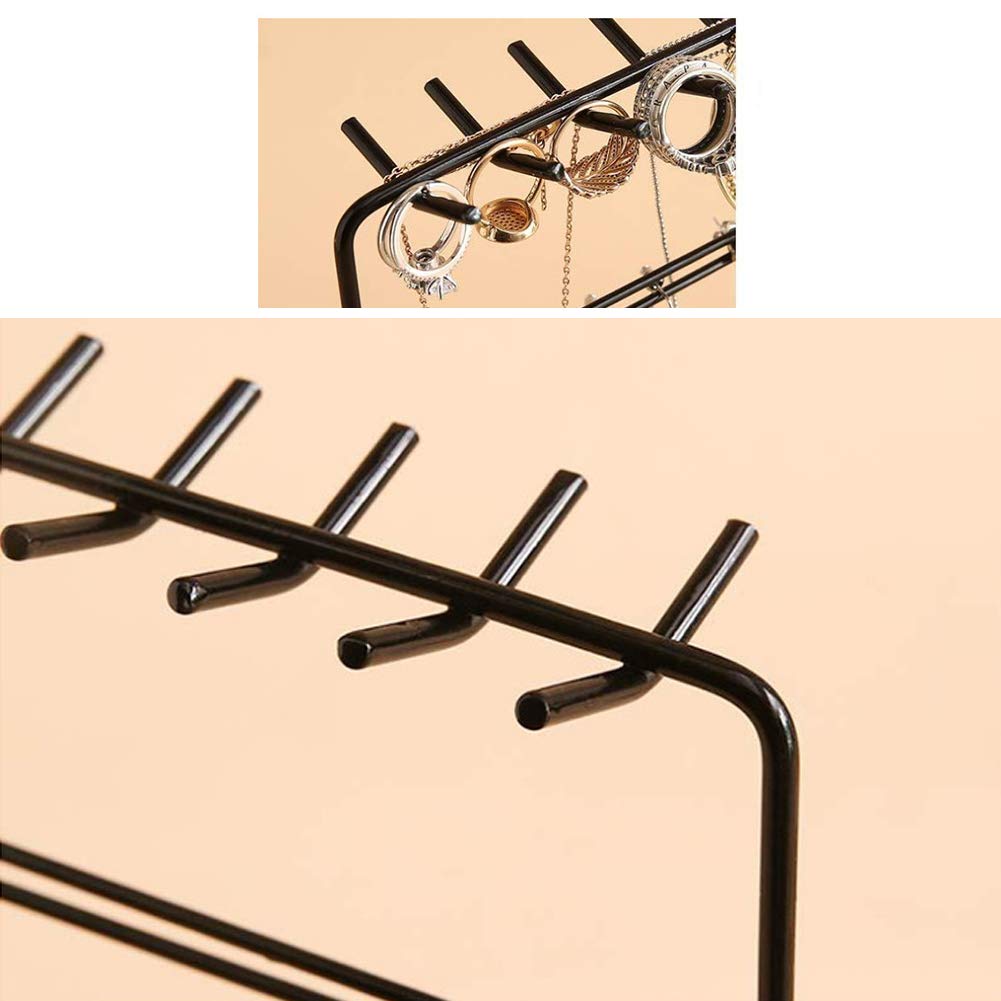 Stylish Jewelry Organizer & Holder for Earrings, Necklaces & Bracelets - Black | Perfect for Travel, Vanity & Closet Storage