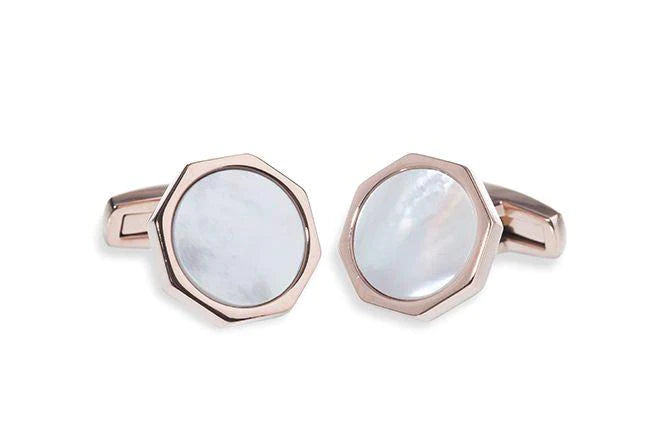 Elegant Rose Gold Cufflinks for Men - Perfect for Grooms, Best Men, Ushers & Father of the Bride - ROCHESTER Collection - Ideal for Weddings, Formal Events & Special Occasions