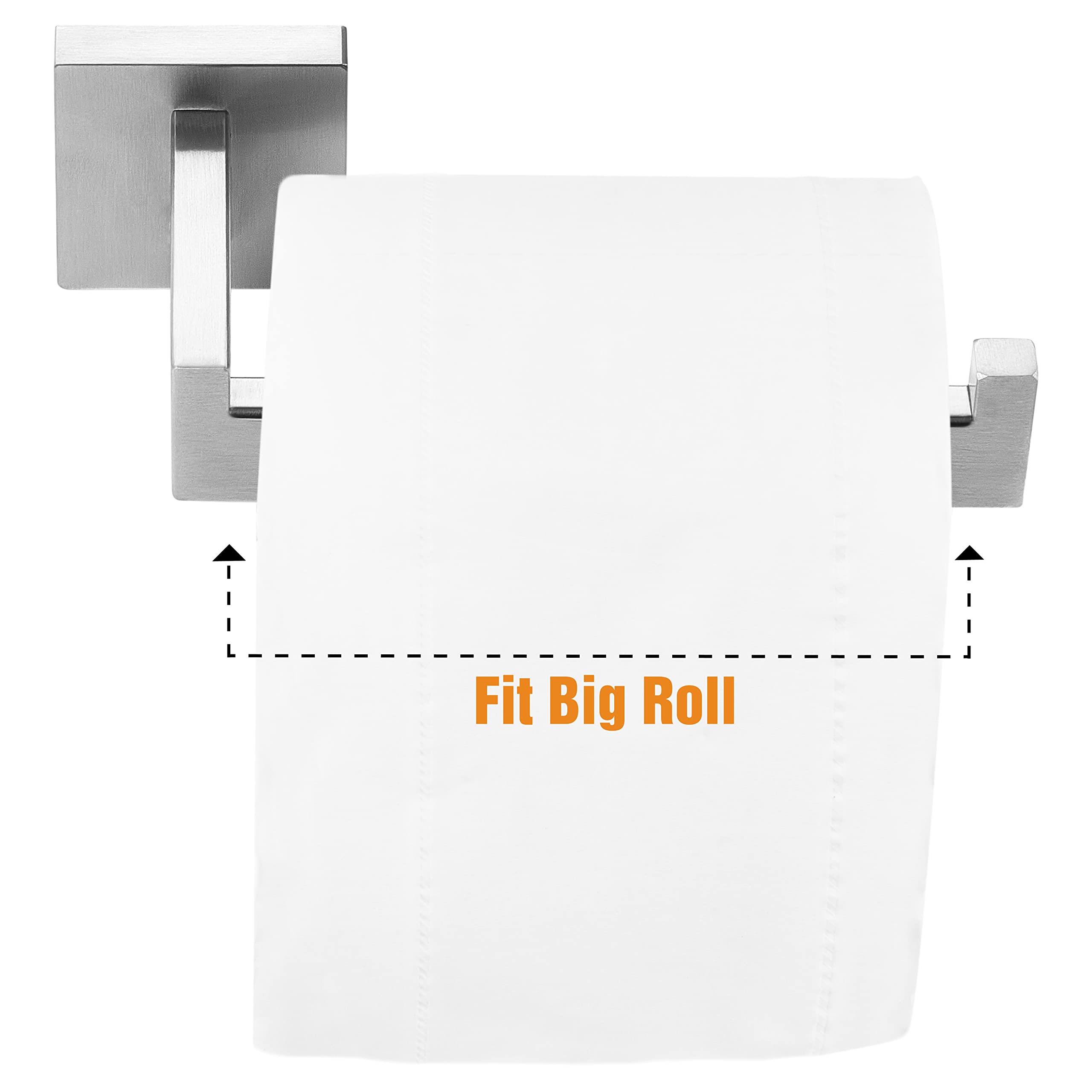 Premium 304 Stainless Steel Brushed Nickel Toilet Paper Holder - Rustproof Square Bathroom Tissue Roll Holder (2 Pack) - Wall-Mounted for Modern & Luxury Bathroom Decor