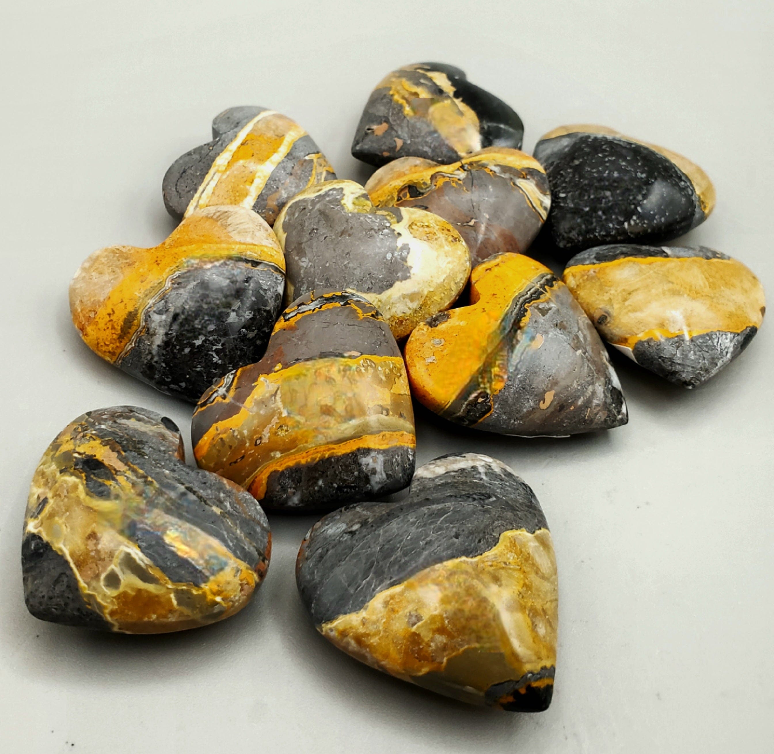 Bumble Bee Jasper Heart Carving - Natural Stone Jewelry for Women, Handmade Healing Crystal Pendant - Perfect for Valentine's Gift, Meditation & Energy Healing