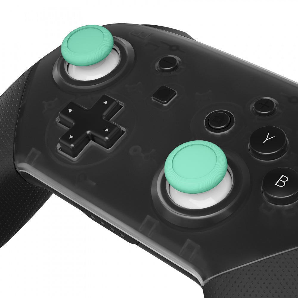 eXtremeRate Mint Green & White Dual Color Replacement 3D Joystick Thumbsticks for Nintendo Switch Pro Controller - Includes Phillips Screwdriver - Enhance Gaming Comfort & Precision - Perfect for Competitive Gaming & Long Play Sessions