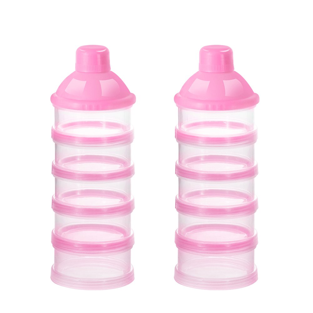 Accmor 5-Compartment Stackable Formula Dispenser | BPA-Free Travel Baby Milk Powder & Snack Container | Portable for On-the-Go Feeding, Daycare & Family Outings
