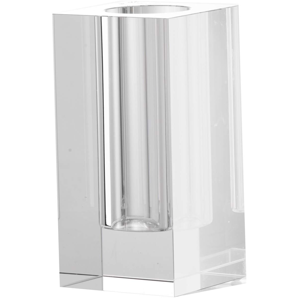 A&B Home 8-Inch Clear Transparent Rectangular Glass Vase for Fresh Flowers, Centerpiece Decor, Wedding & Home Decoration