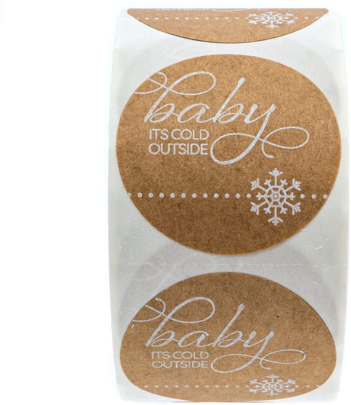 500 Christmas Snowflake Stickers - Baby It's Cold Outside Holiday Seals | 1.5