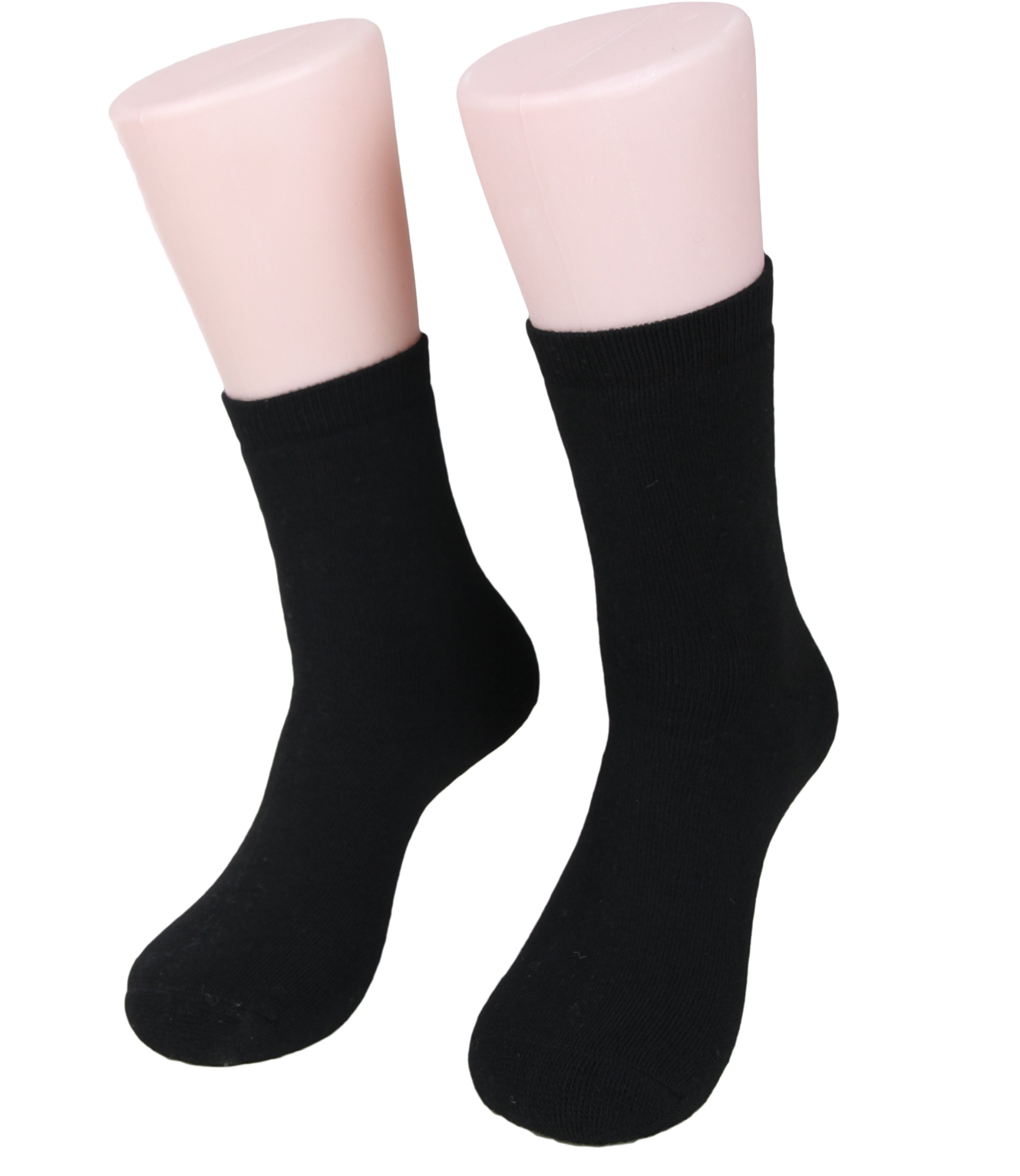Lian LifeStyle Men's 2-Pack Thick Wool Blend Socks for Winter - Size 9-11 (US) - Warm Thermal Crew Socks for Hiking, Work & Everyday Wear