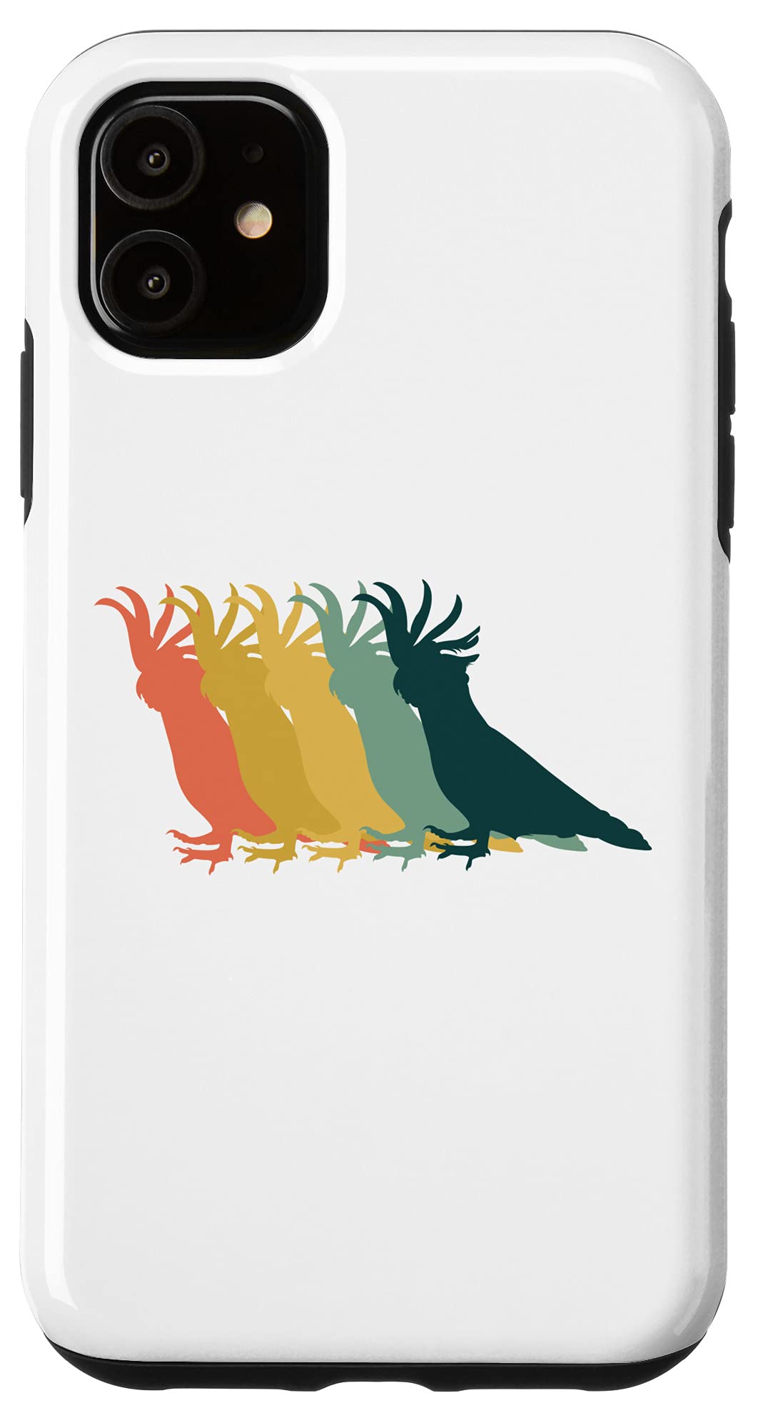 Vintage Pop Art iPhone 11 Case with Cockatiel & Cockatoo Design - Trendy Protective Phone Cover for Bird Lovers, Perfect for Daily Use, Travel & Gifts