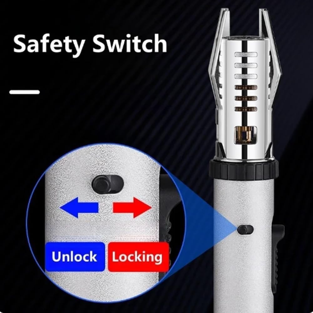 360° Windproof Butane Lighter for Outdoor & Gifts - Silver