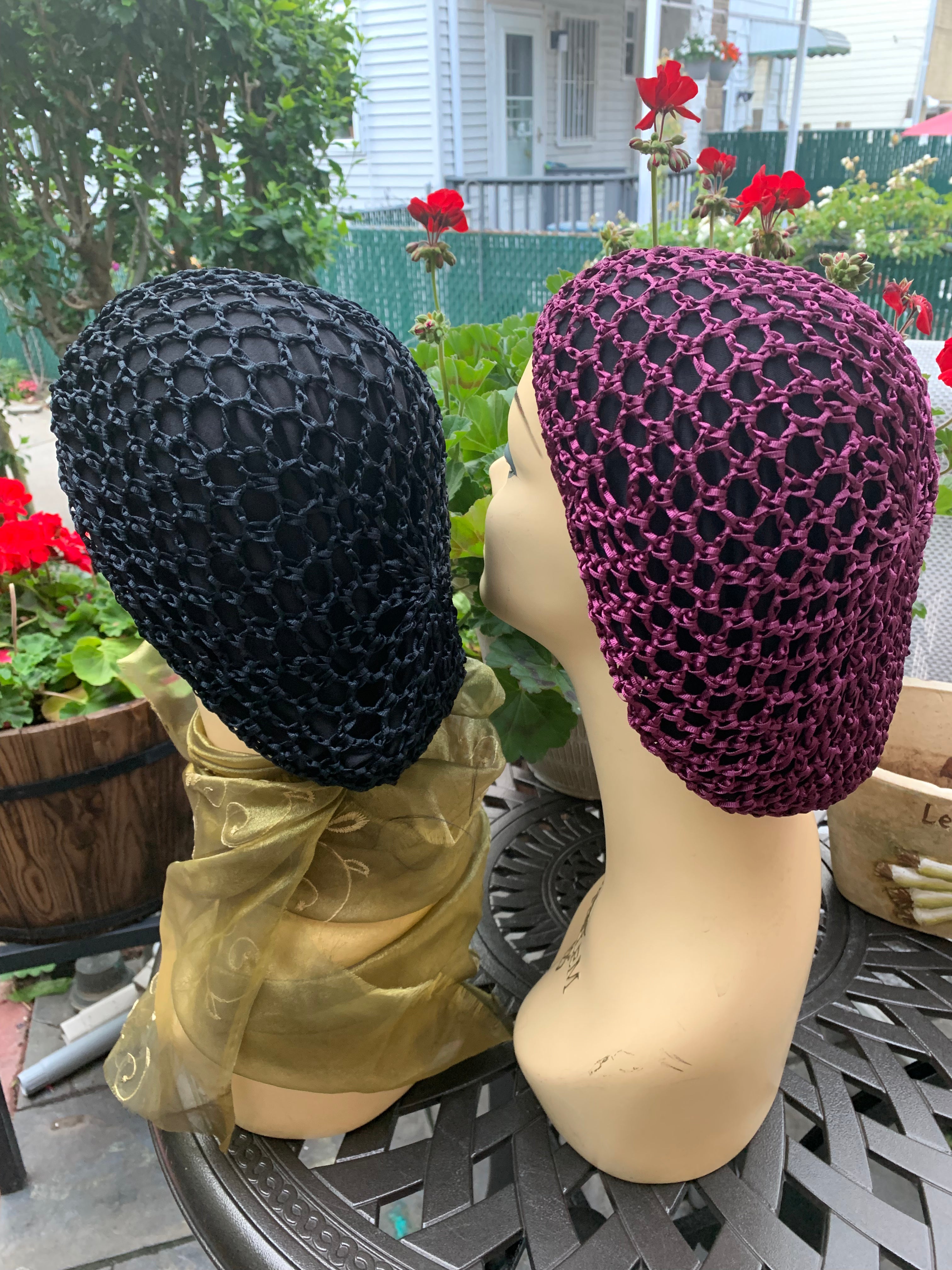 Handmade Crocheted Snood Headscarf - Elegant Tichel & Tam Jewish Hair Cover for Women - Perfect for Synagogue, Shabbat & Everyday Modest Fashion