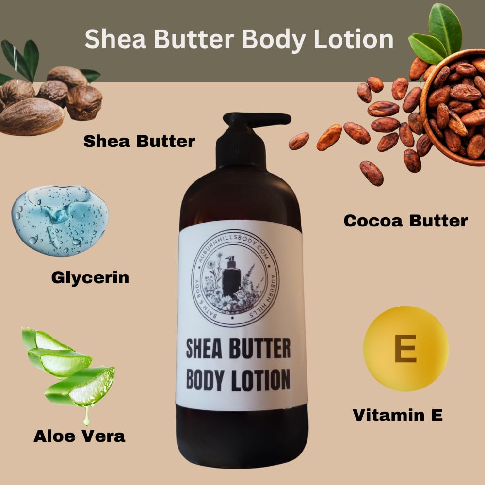 Auburn Hills Amber Tonka Bean Scented Shea Butter Body Lotion - 1 Gallon (2 Pack) | Ultra-Moisturizing Dry Skin Care for Women & Men | Perfect for Winter Hydration & Spa Day Self Care