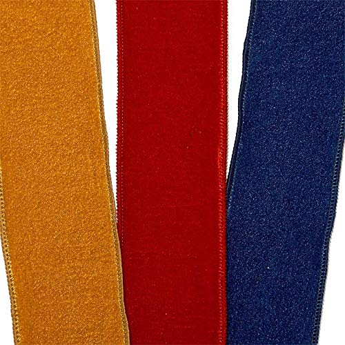 2 1/2 Inch X 10 Yards Navy Blue Velvet Wired Edge Ribbon for Gift Wrapping, Wedding Decorations and DIY Crafts