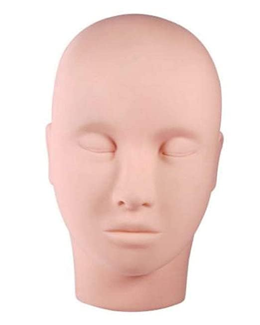 Professional Lash Mannequin Head for Eyelash Extension Training, Makeup Practice & Head Massage - Soft-Touch Rubber Cosmetology Doll Face - Perfect for Beauty Schools, Salon Training & Home Practice
