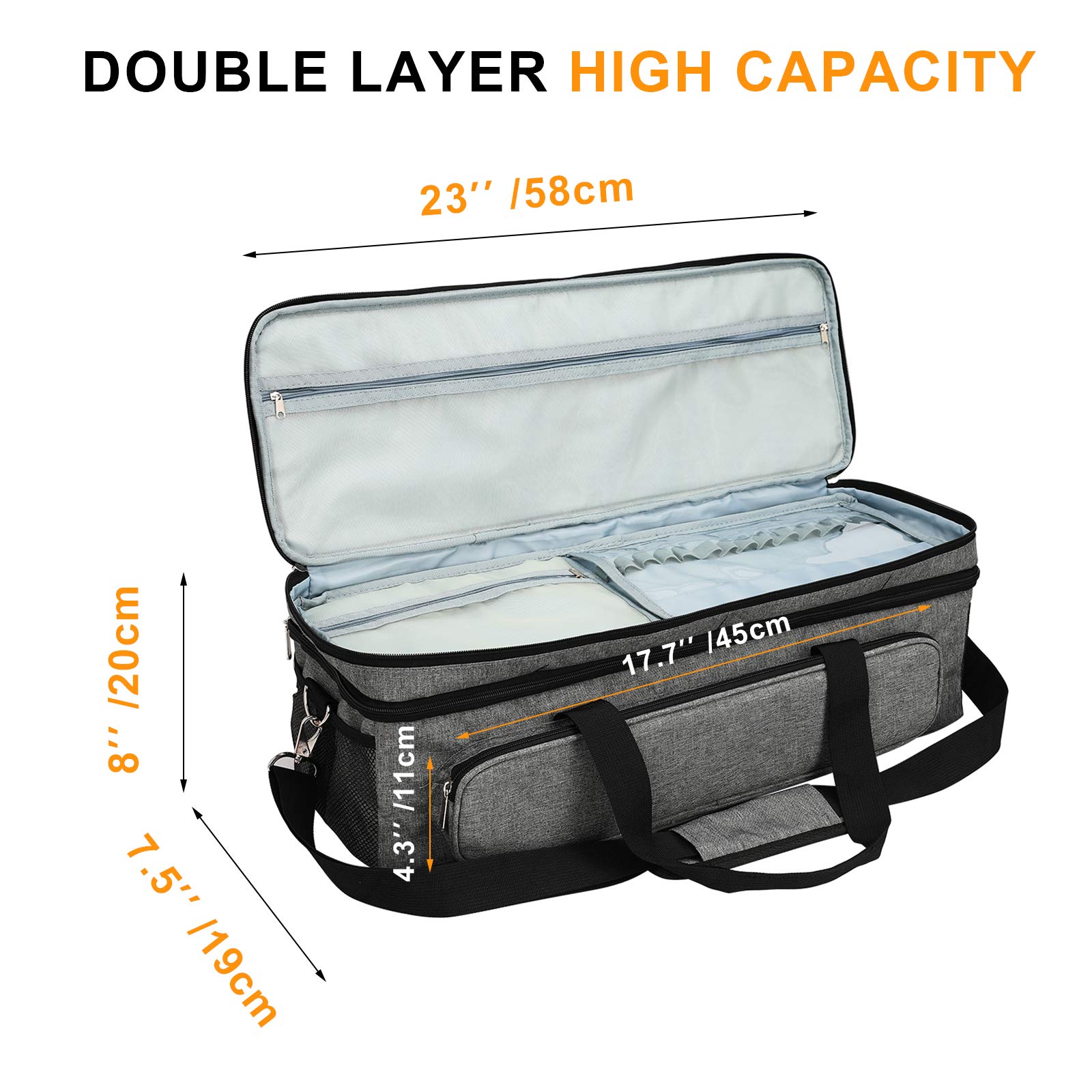 Premium Double-Layer Carrying Case for Cricut Explore Air 1/2/3 & Maker 1/2/3 - Portable Storage Bag with 2 Compartments for Cricut Cutting Machine - Perfect for Crafting, Travel & On-the-Go Projects