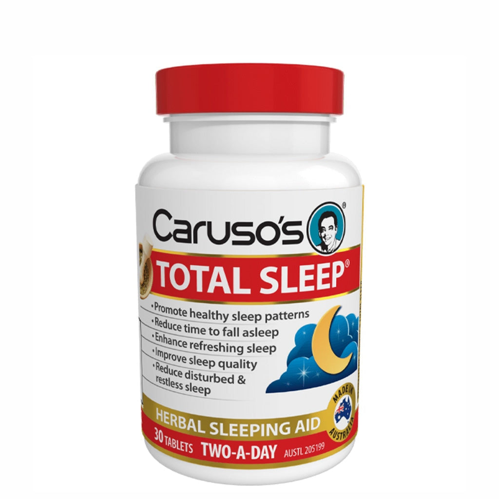 Caruso's Total Sleep - Natural Sleep Aid Supplement for Adults, Promotes Relaxation & Deep Sleep - Perfect for Stress Relief & Insomnia Relief at Night