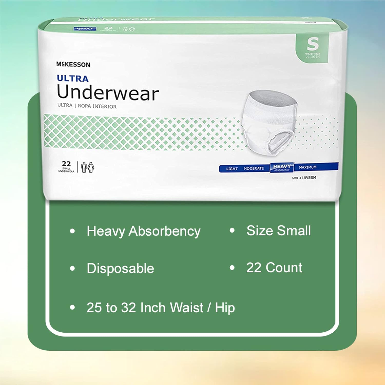 **McKesson Ultra Pull-On Disposable Absorbent Underwear for Adults - Heavy Absorbency, Tear-Away Seams, Unisex - Ideal for Incontinence, Post-Surgery & Travel**