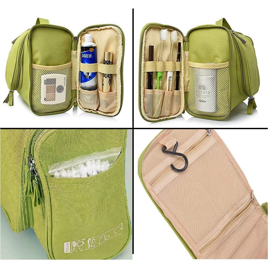 **CLEMATIS Extra Large Multifunctional Travel Makeup Organizer Bag - Cosmetic Case & Household Grooming Kit with Hook - Perfect for Women's Travel, Storage & Daily Use**    *(Use Case: Ideal for travel, gym, home organization, and keeping cosmetics, toiletries, and essentials neatly stored.)*