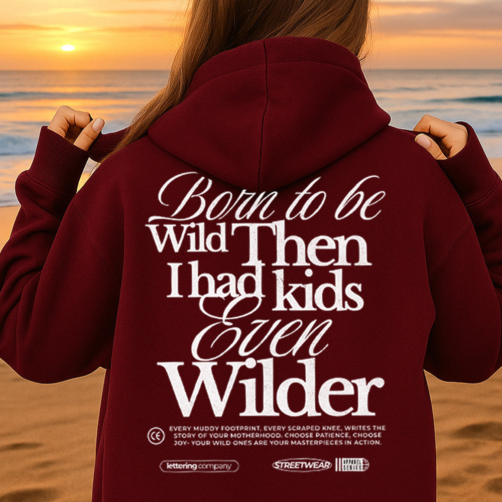Born To Be Wild Kids Hoodie - Soft & Cozy Back Print Pullover for Boys & Girls - Perfect for Outdoor Adventures & Casual Wear