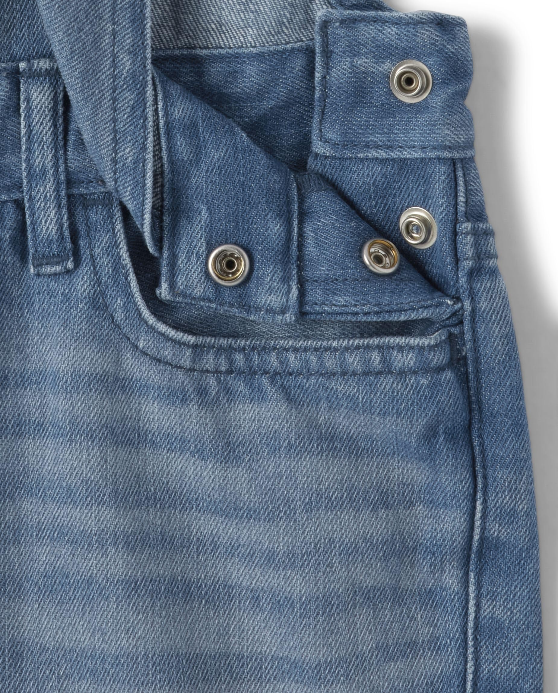 The Children's Place Girls Denim Shortall Overalls - Cute & Comfortable Toddler Jumper Romper for Playtime, Summer Outfits & Casual Wear
