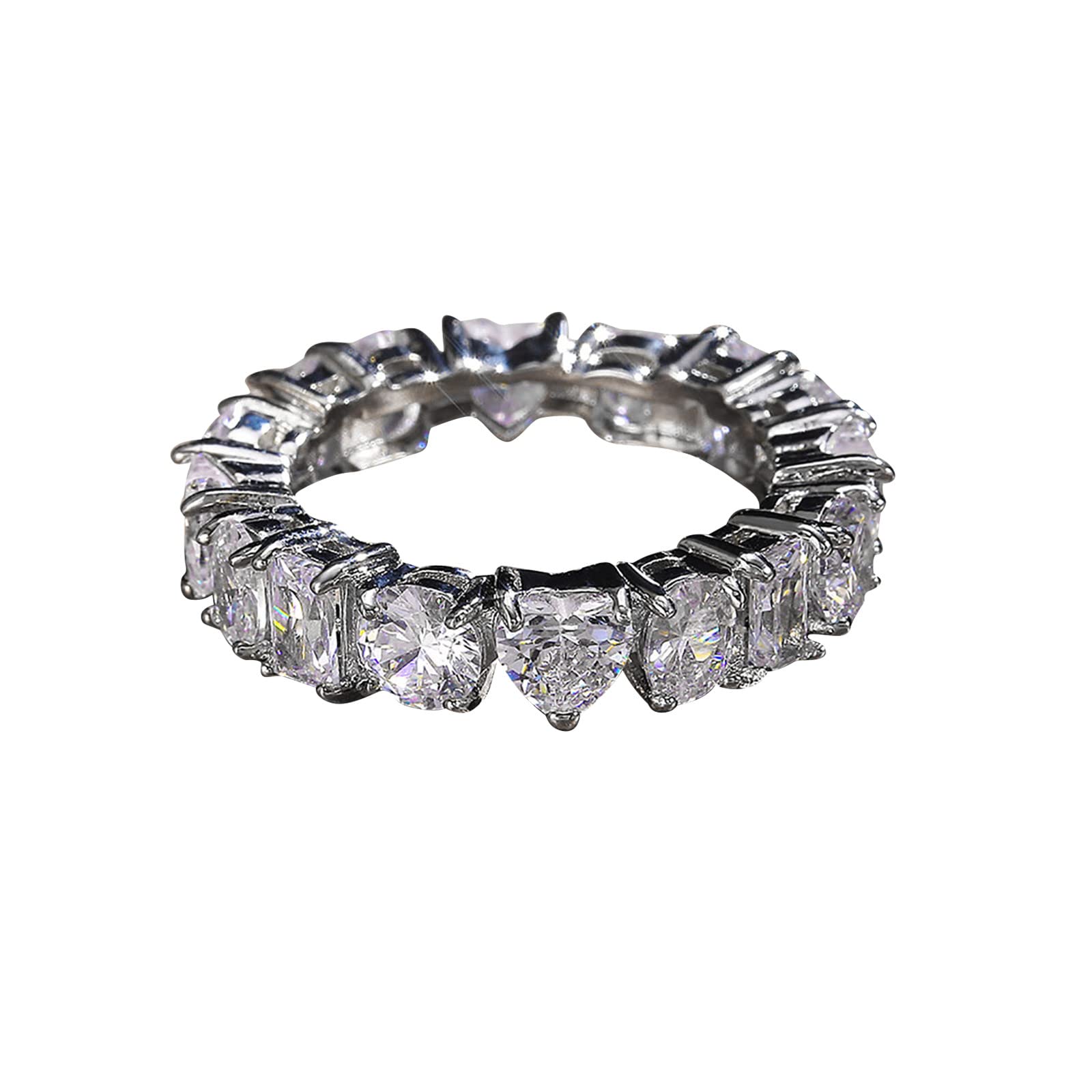 Adjustable Snake Ring for Women - Elegant Silver Retro Heart Rhinestone Jewelry with Zircon Stones | Fashion Statement Ring, Engagement Gift, Self-Love Accessory | Perfect for Date Nights, Parties & Special Occasions (Silver, Size 10)