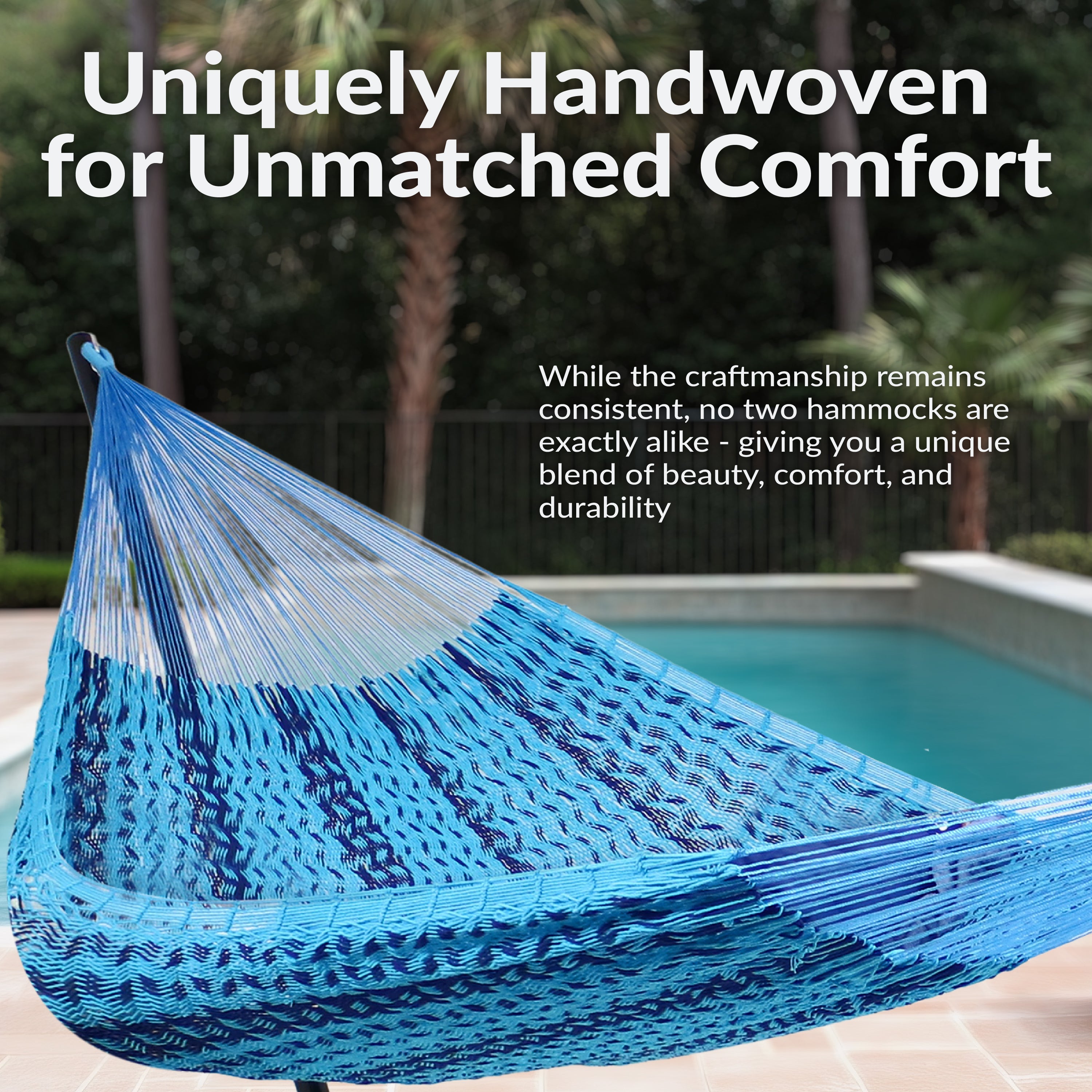 Sunnydaze Family Size Handwoven Thick Cord Mayan Hammock - Durable & Comfortable Outdoor Hammock for Backyard, Patio, Beach & Camping