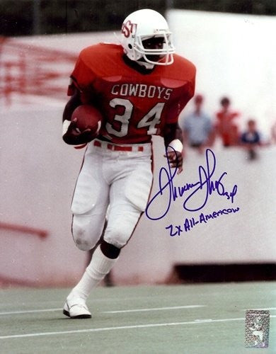 Thurman Thomas Autographed Oklahoma State Cowboys 8x10 Photo - 2x All American Signed Memorabilia for Football Fans & Collectors - Perfect for Man Cave, Sports Room Decor, or Gift for NFL Enthusiasts