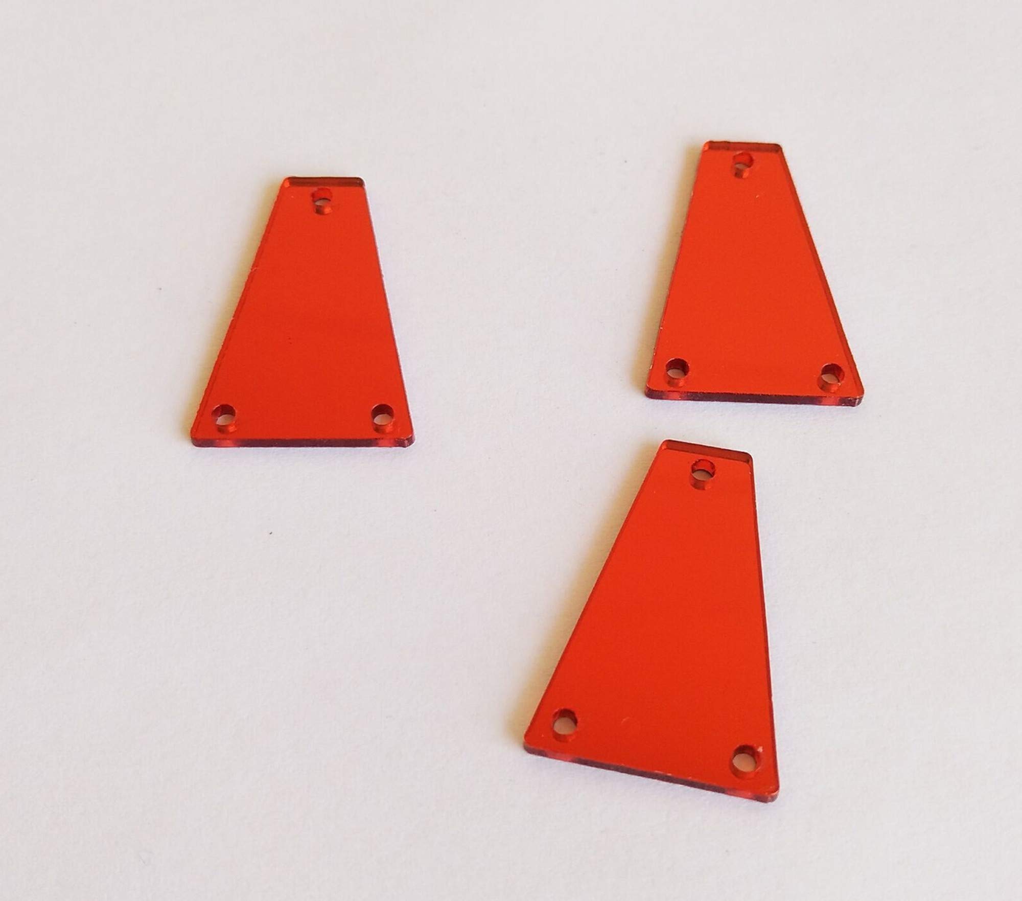 50pcs Gold Acrylic Flatback Rhinestones - Trapezoid Sew-on Mirror Stones for Dress & Garment Decoration (Red) | DIY Fashion Accessories, Wedding Dress Embellishment, Costume Jewelry Design