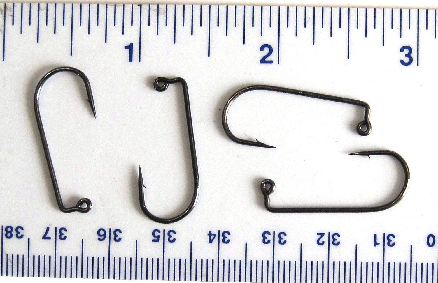 Steven_store 100PCS Black Aberdeen Jig Fish Hooks Size 2 (117010 3X Strong) - Saltwater & Freshwater Fishing Lures for Kayak, Boat, and Shore Fishing