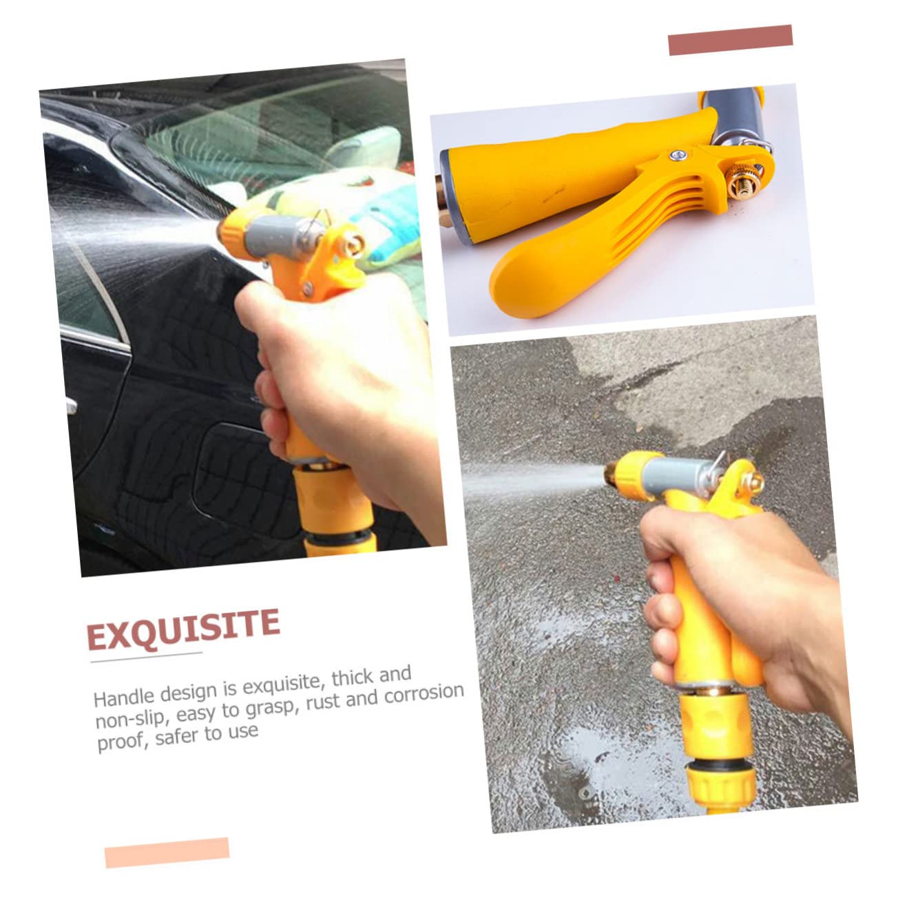 GANAZONO 5-Piece High Pressure Watering Spray Nozzle Set - Pure Copper Car Wash Hose Nozzle for Garden, Lawn & Vehicle Cleaning - Durable Outdoor Watering Tools for Home & Professional Use