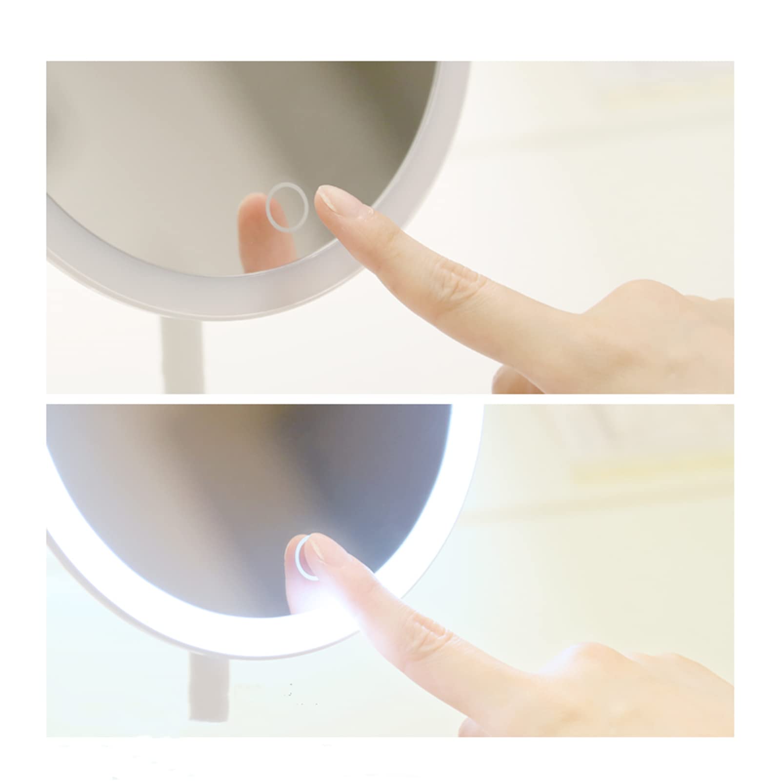 Professional Makeup Mirror with LED Lights & Magnification - Adjustable Dimmable Touch Screen Vanity Mirror with Stand, 3 Color Lighting Modes (Natural/Daylight/Warm) - Perfect for Home Makeup Table, Dressing Room & Travel Beauty Essentials