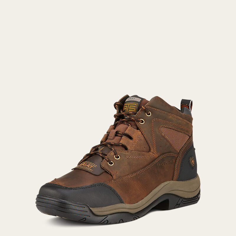 Terrain Wide Square Toe Steel Toe Work Boots for Men - Heavy Duty Safety Shoes for Construction, Warehouse & Outdoor Work
