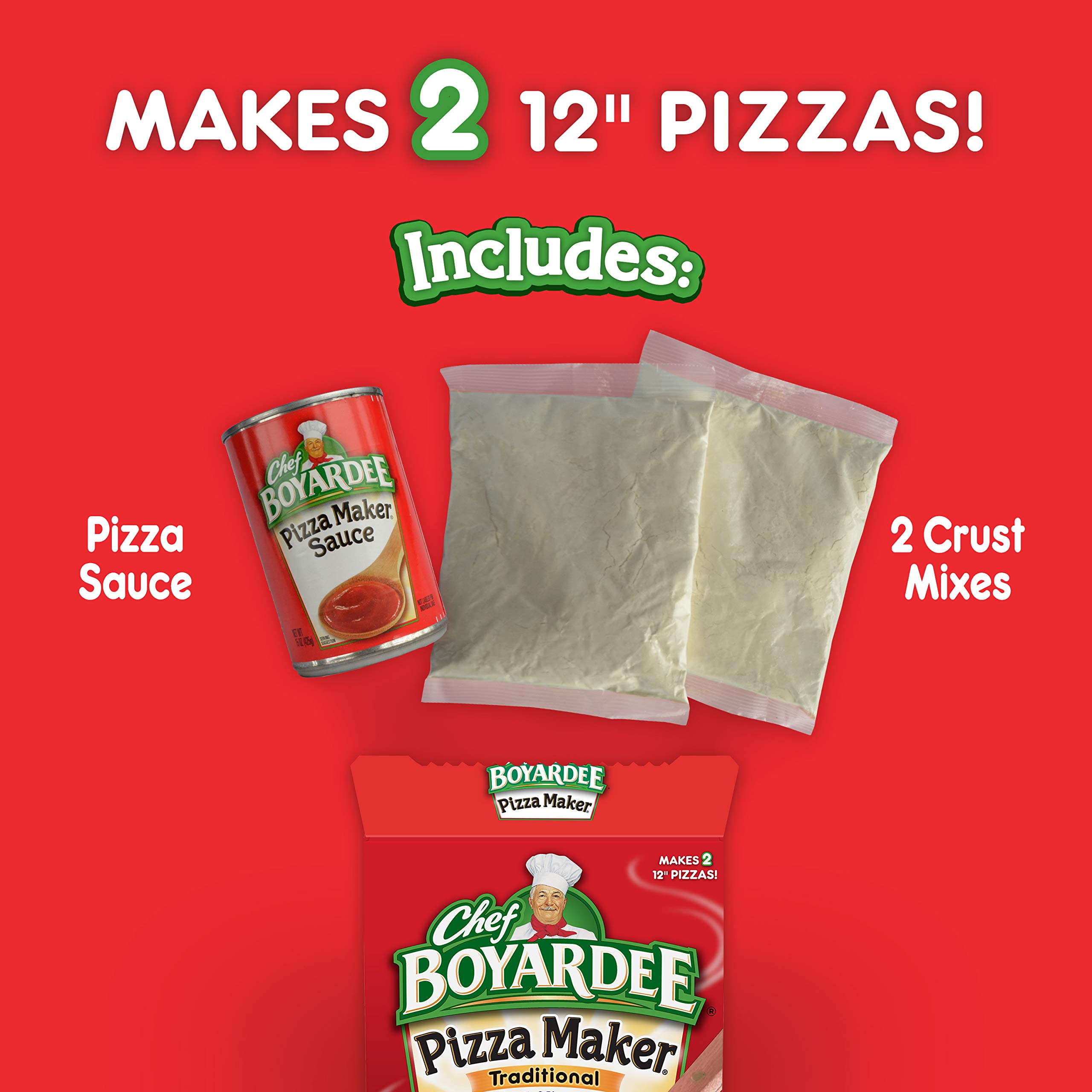 Chef Boyardee Cheese Pizza Maker Kit - 31.85 oz | Easy Homemade Pizza Maker for Kids & Family | Perfect for Birthday Parties, Sleepovers & Family Cooking Nights